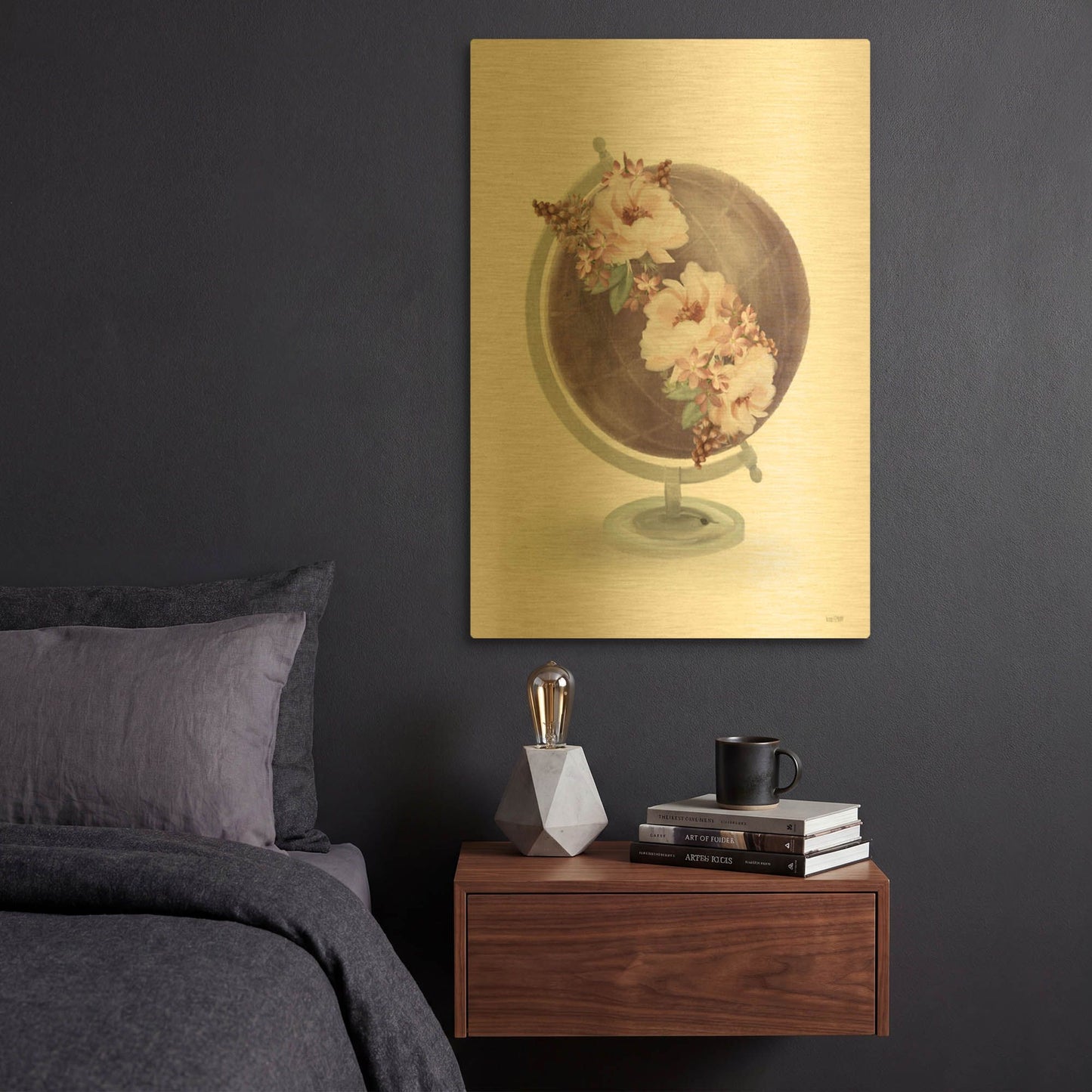 'World in Bloom' By House Fenway Gold Metal Wall Art