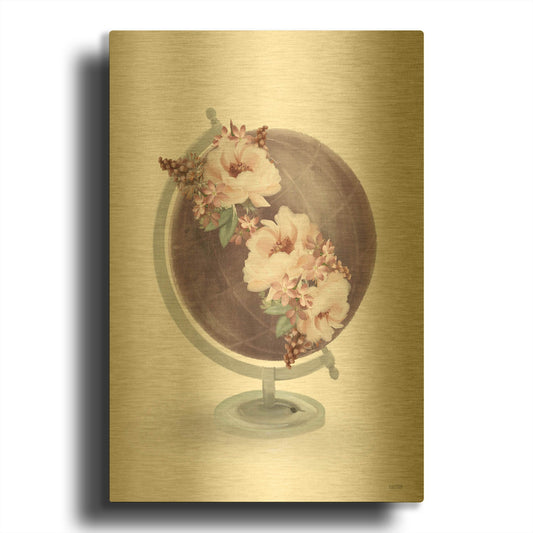 'World in Bloom' By House Fenway Gold Metal Wall Art