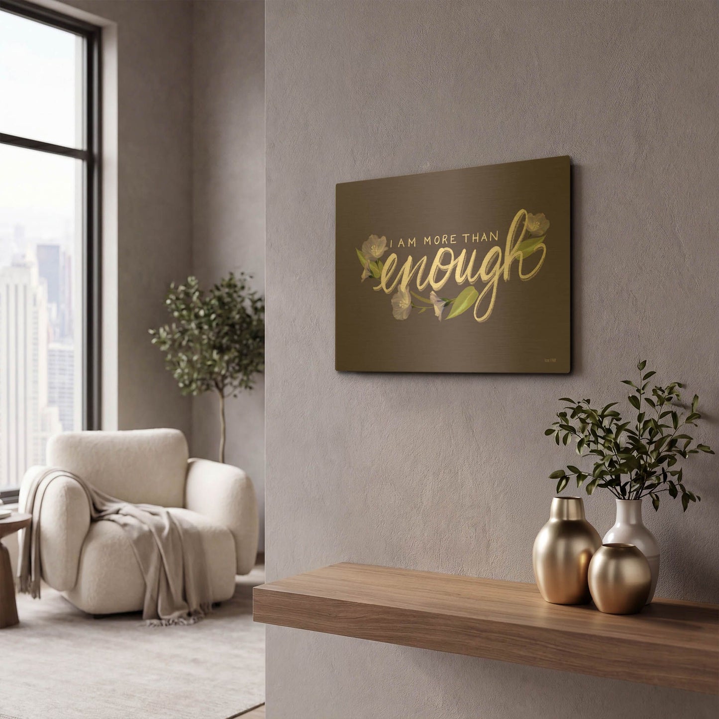 'More Than Enough' By House Fenway Gold Metal Wall Art