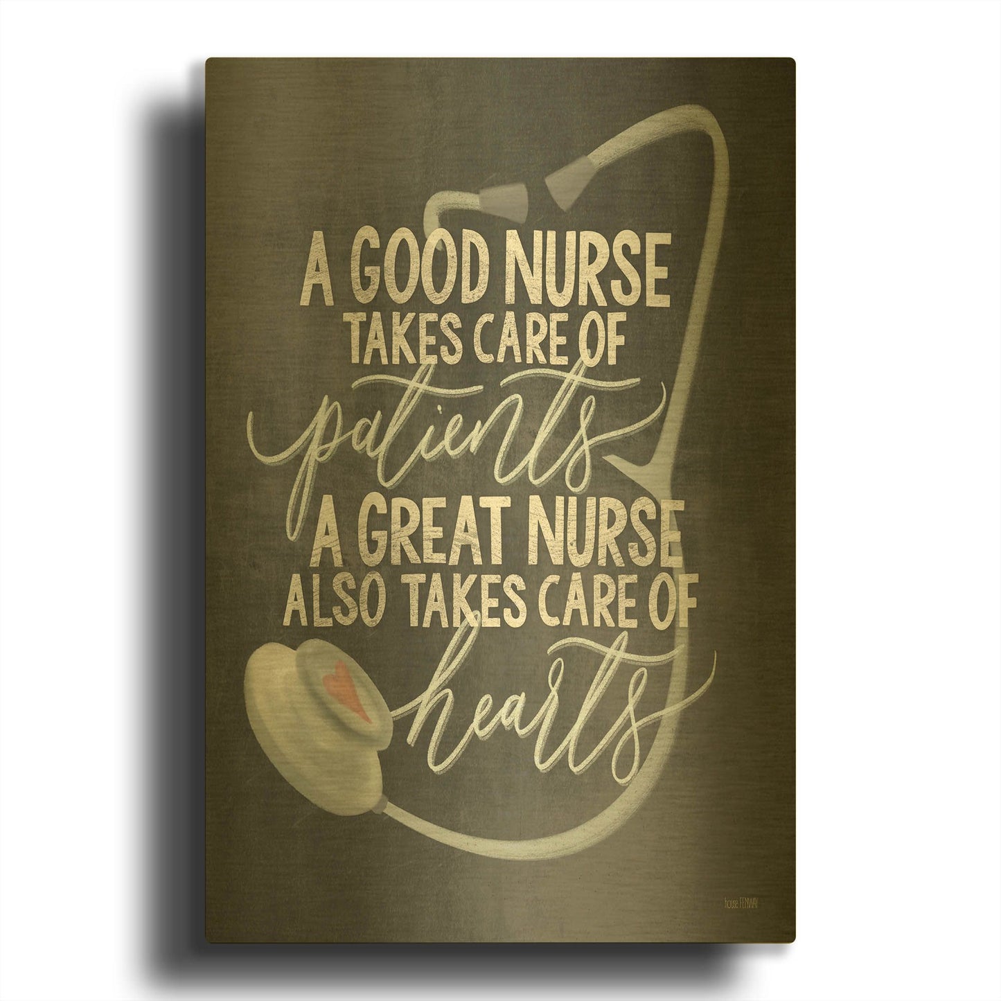 'A Nurse' By House Fenway Gold Metal Wall Art