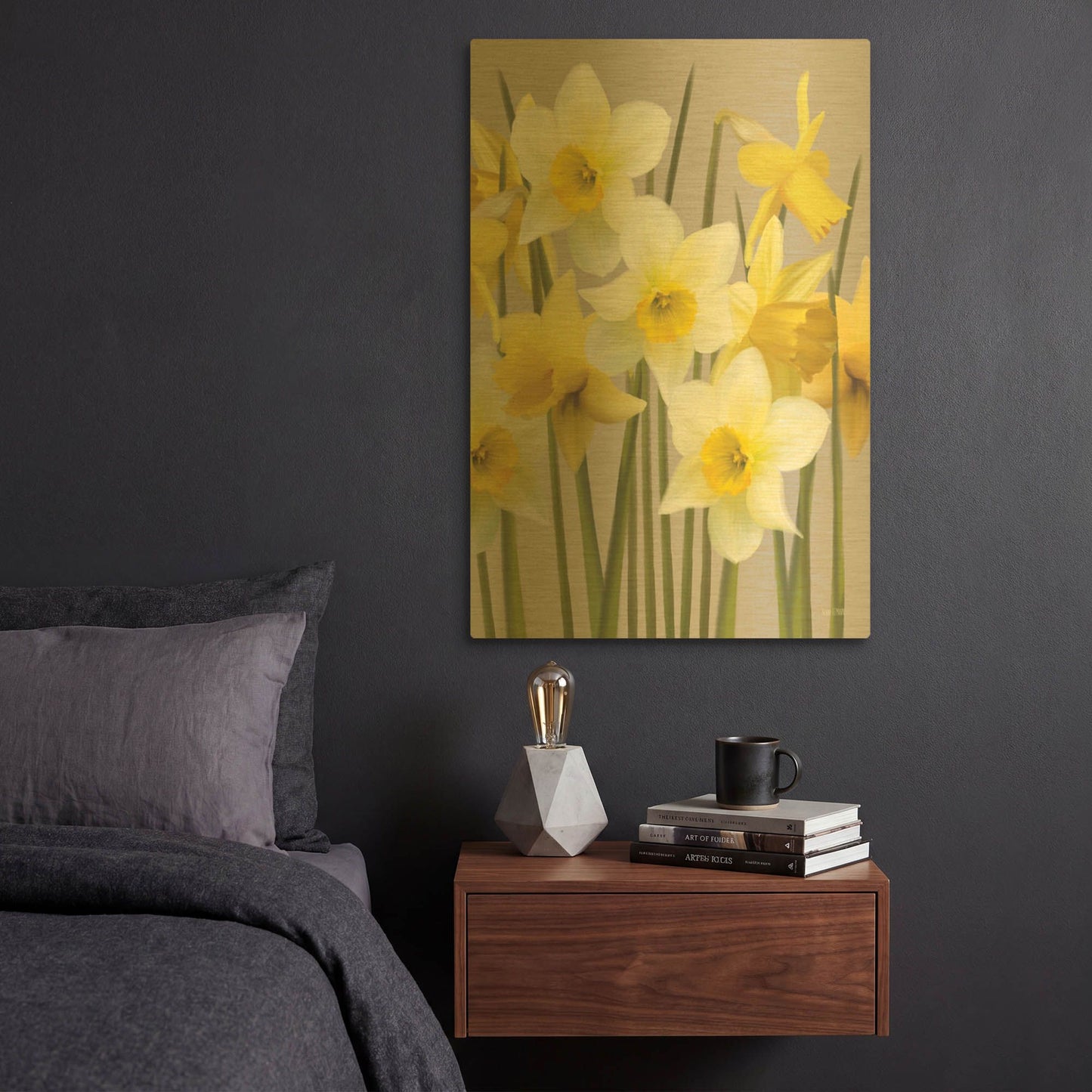 'Spring Daffodils' By House Fenway Gold Metal Wall Art