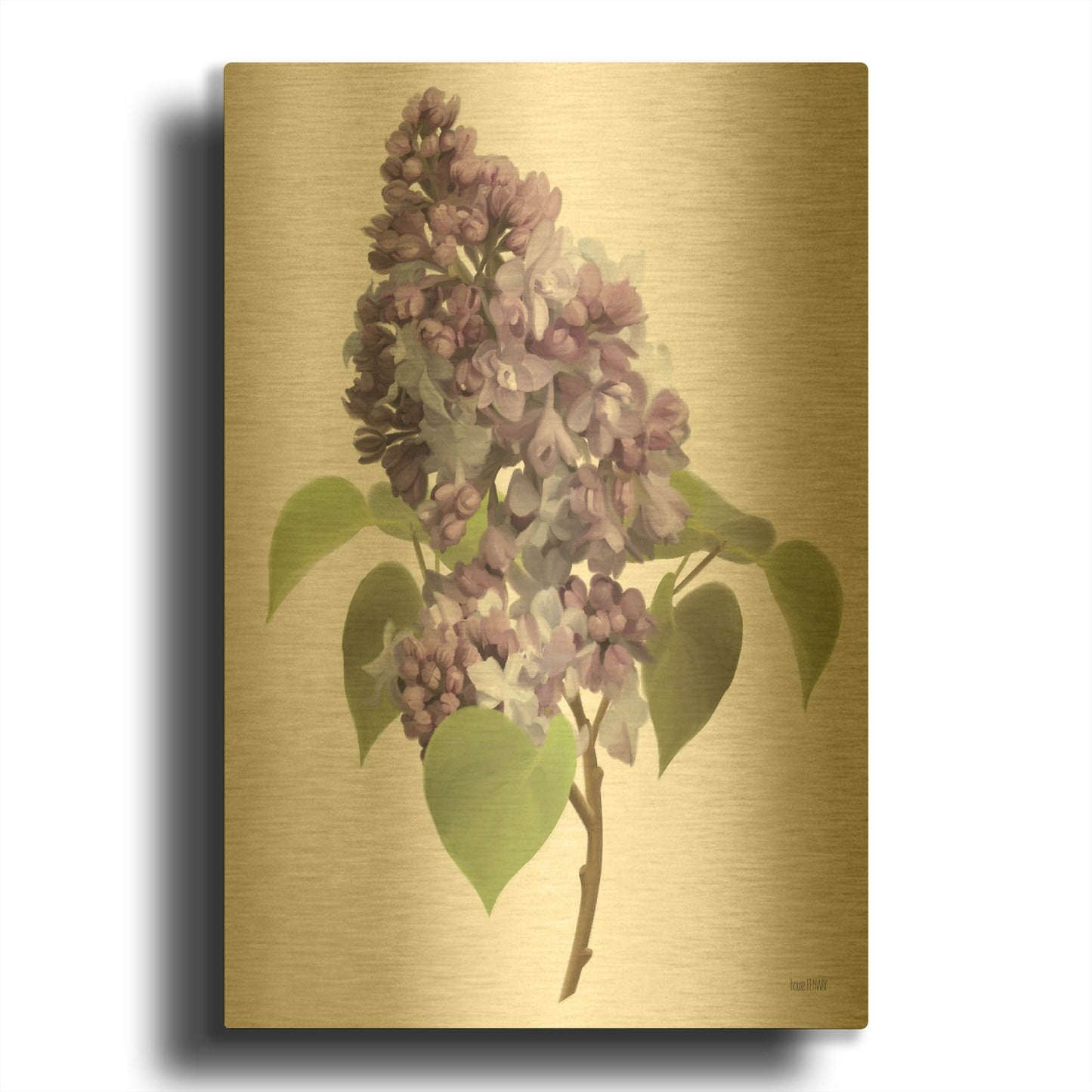 'Lilac Stem' By House Fenway Gold Metal Wall Art