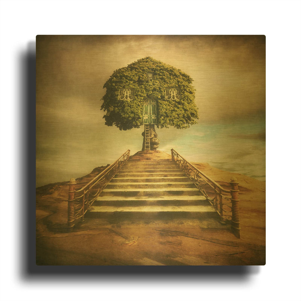 'Treeshouse' By Dariusz Klimczak Gold Metal Wall Art