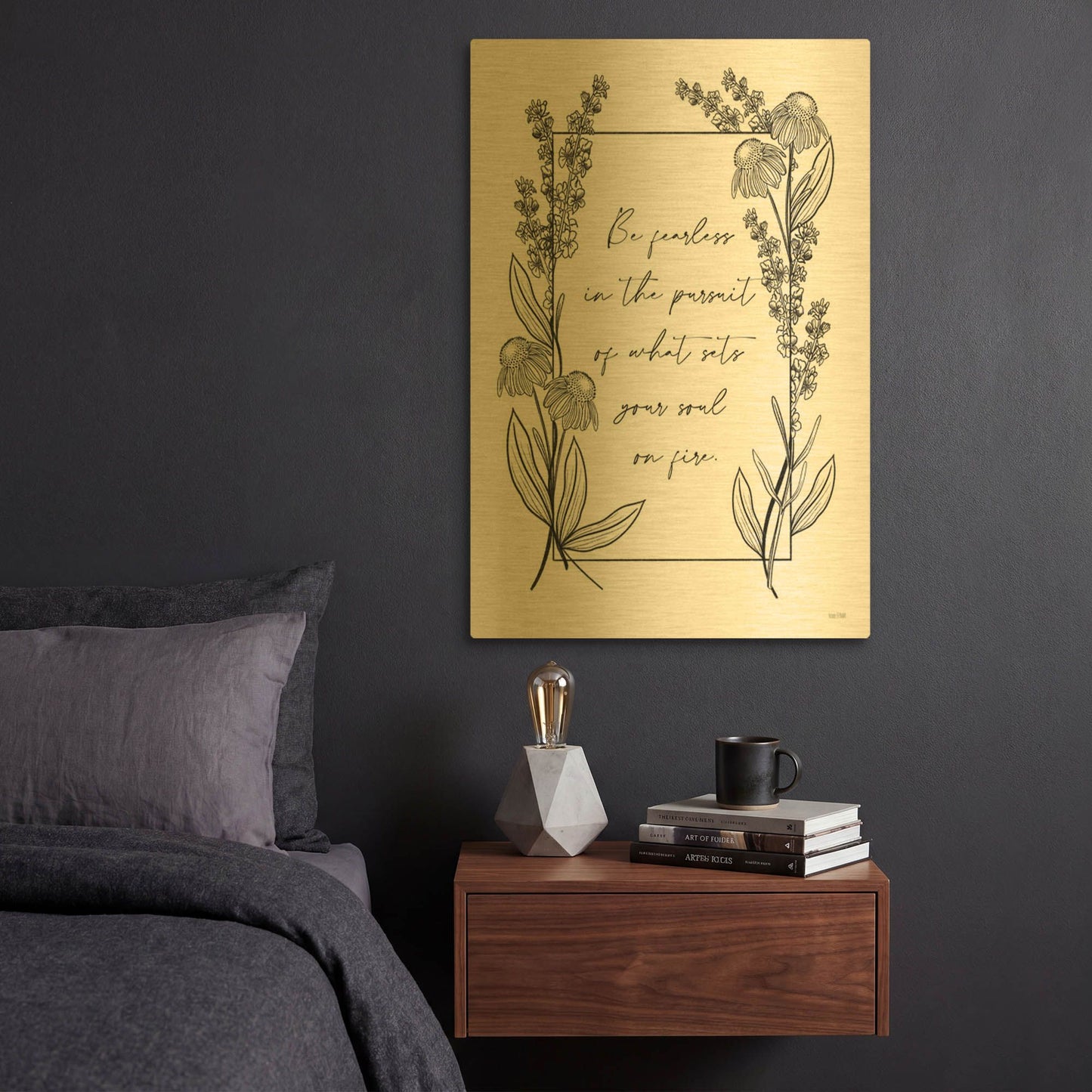 'Be Fearless' By House Fenway Gold Metal Wall Art