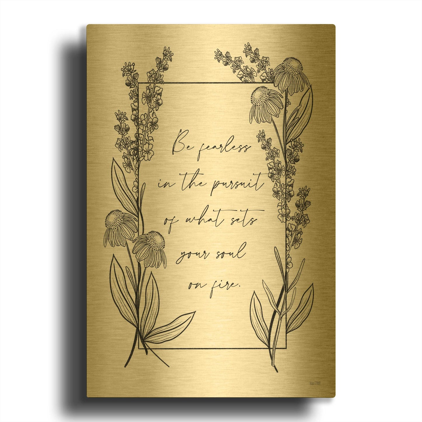 'Be Fearless' By House Fenway Gold Metal Wall Art