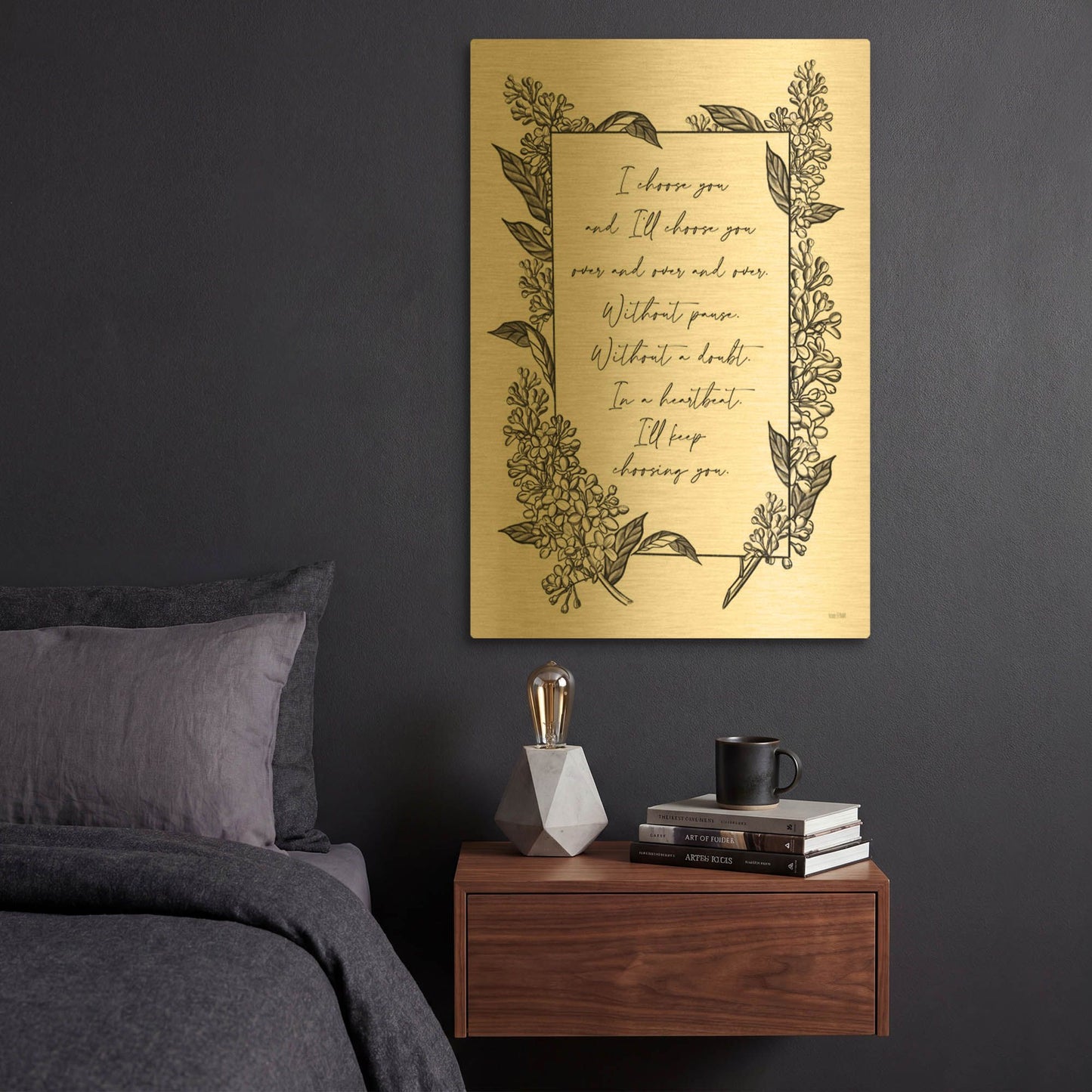 'I Choose You' By House Fenway Gold Metal Wall Art