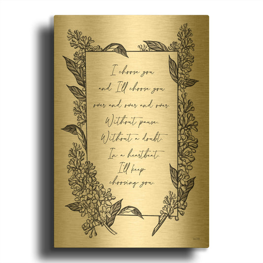 'I Choose You' By House Fenway Gold Metal Wall Art