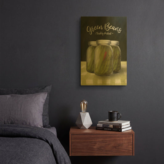 'Farm Fresh Green Beans' By House Fenway Gold Metal Wall Art