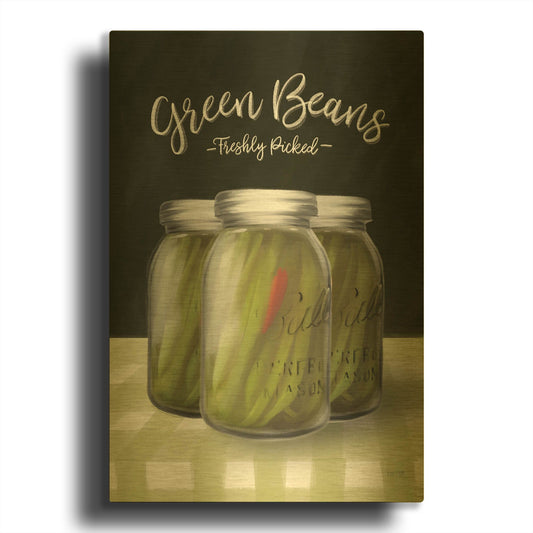 'Farm Fresh Green Beans' By House Fenway Gold Metal Wall Art