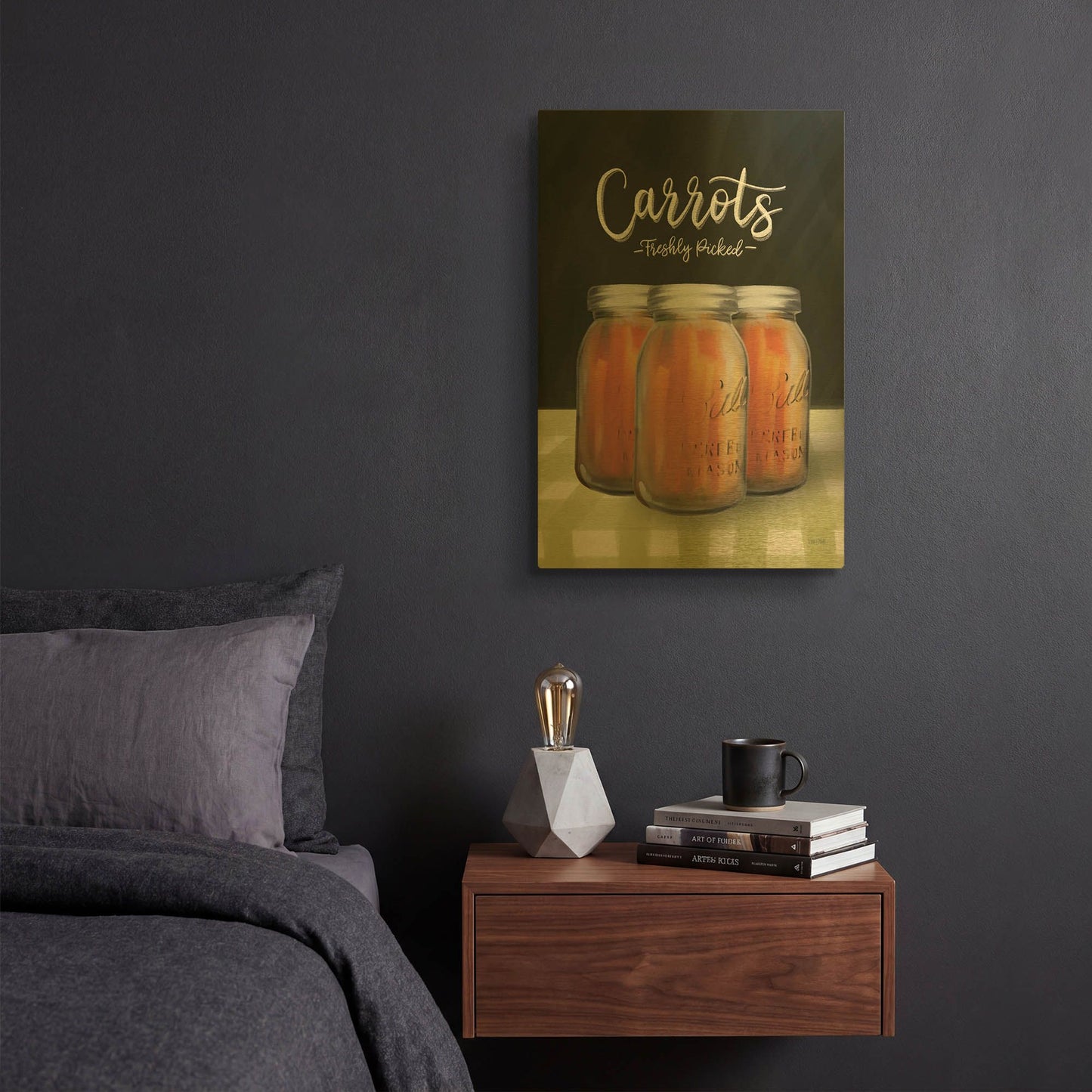 'Farm Fresh Carrots' By House Fenway Gold Metal Wall Art