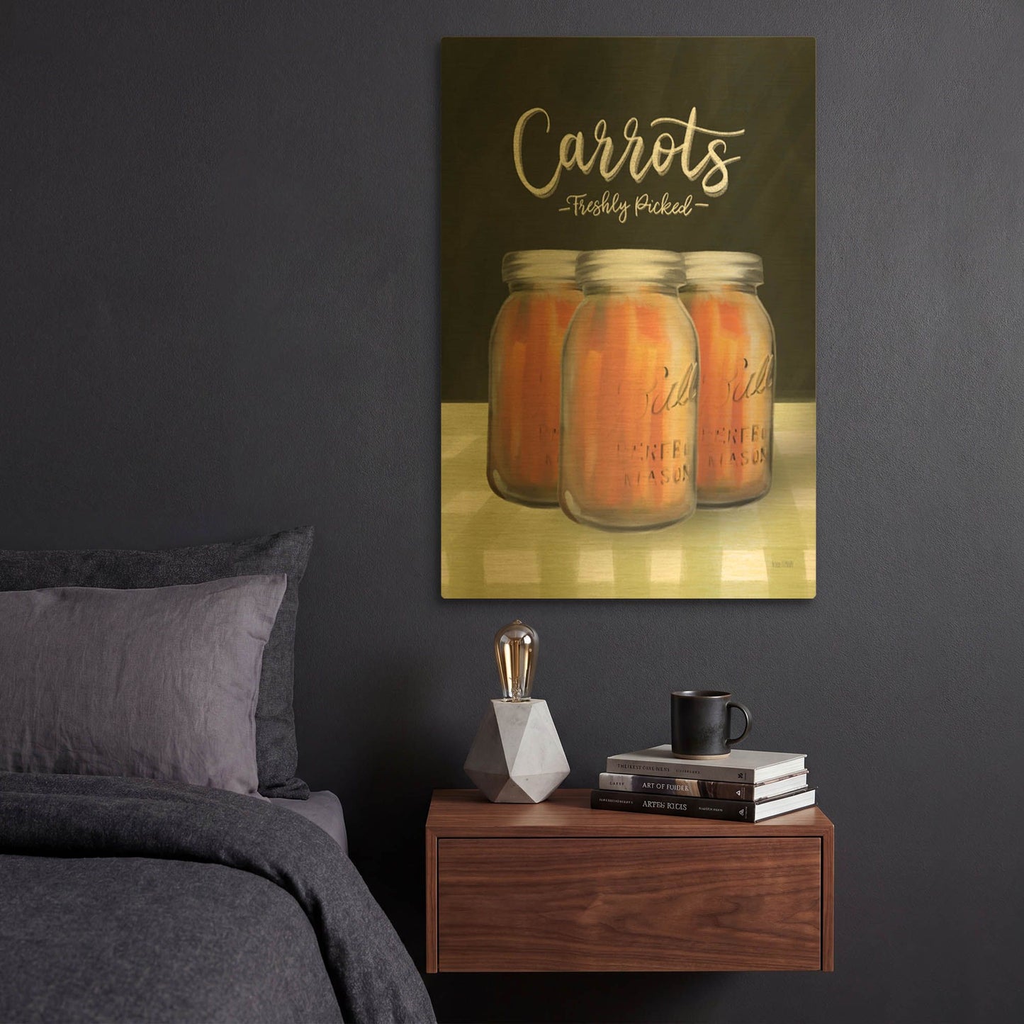 'Farm Fresh Carrots' By House Fenway Gold Metal Wall Art
