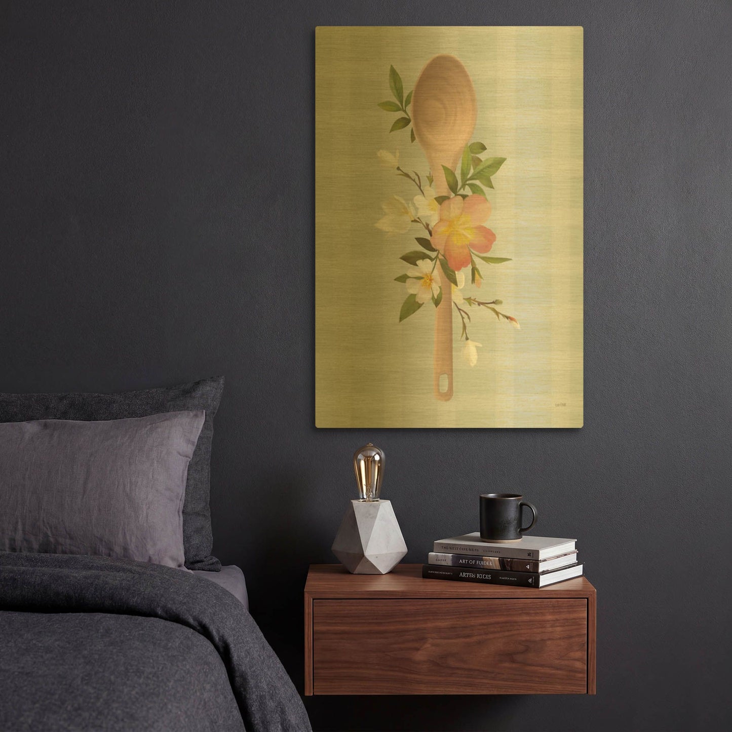 'Kitchen Made with Love Spoon' By House Fenway Gold Metal Wall Art