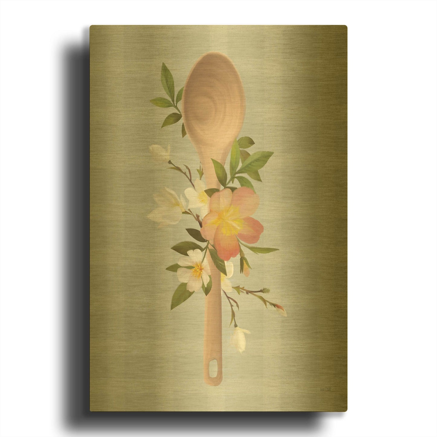 'Kitchen Made with Love Spoon' By House Fenway Gold Metal Wall Art