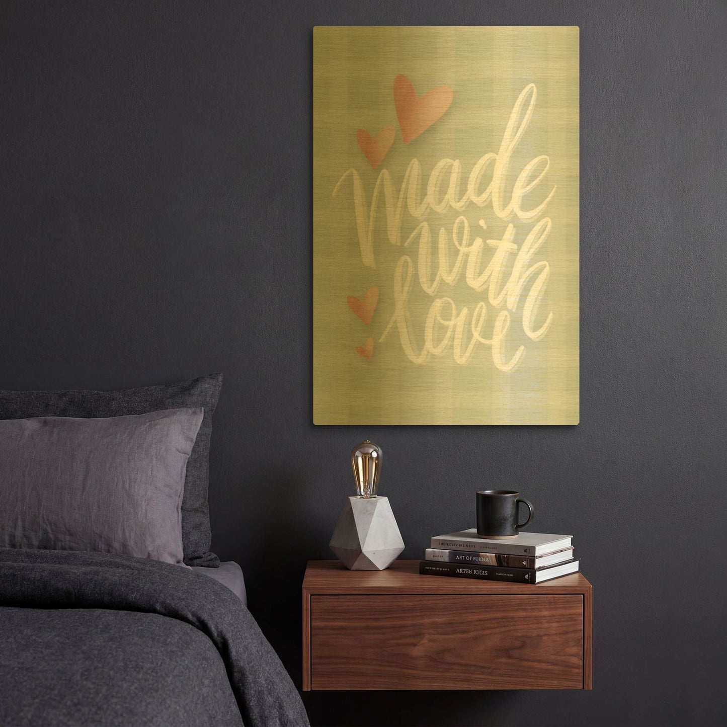 'Made with Love' By House Fenway Gold Metal Wall Art