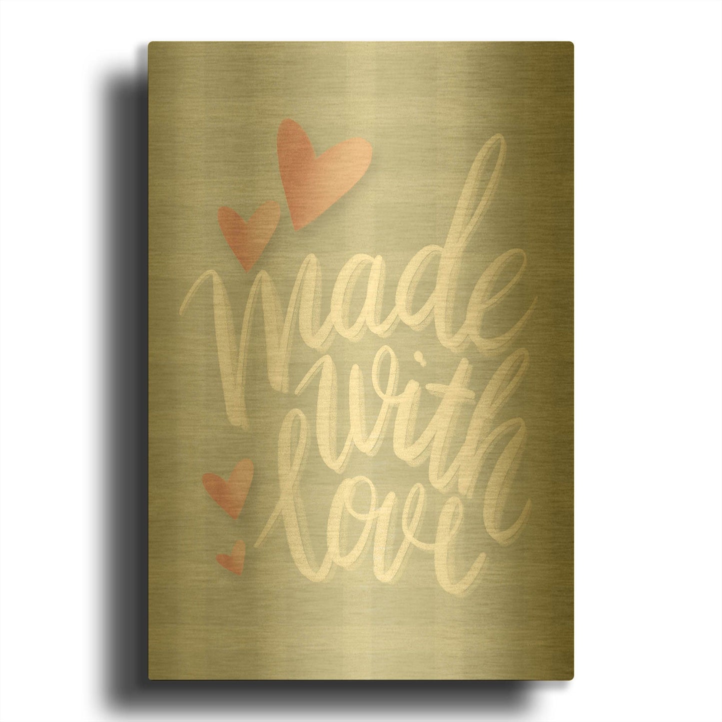 'Made with Love' By House Fenway Gold Metal Wall Art