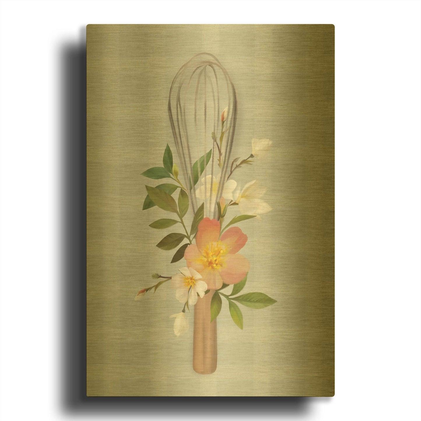 'Kitchen Made with Love Whisk' By House Fenway Gold Metal Wall Art