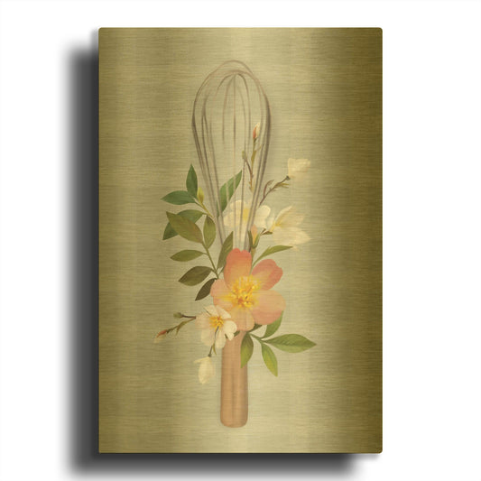 'Kitchen Made with Love Whisk' By House Fenway Gold Metal Wall Art