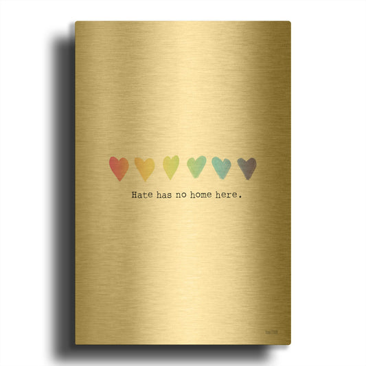 'Hate Has No Home Here' By House Fenway Gold Metal Wall Art