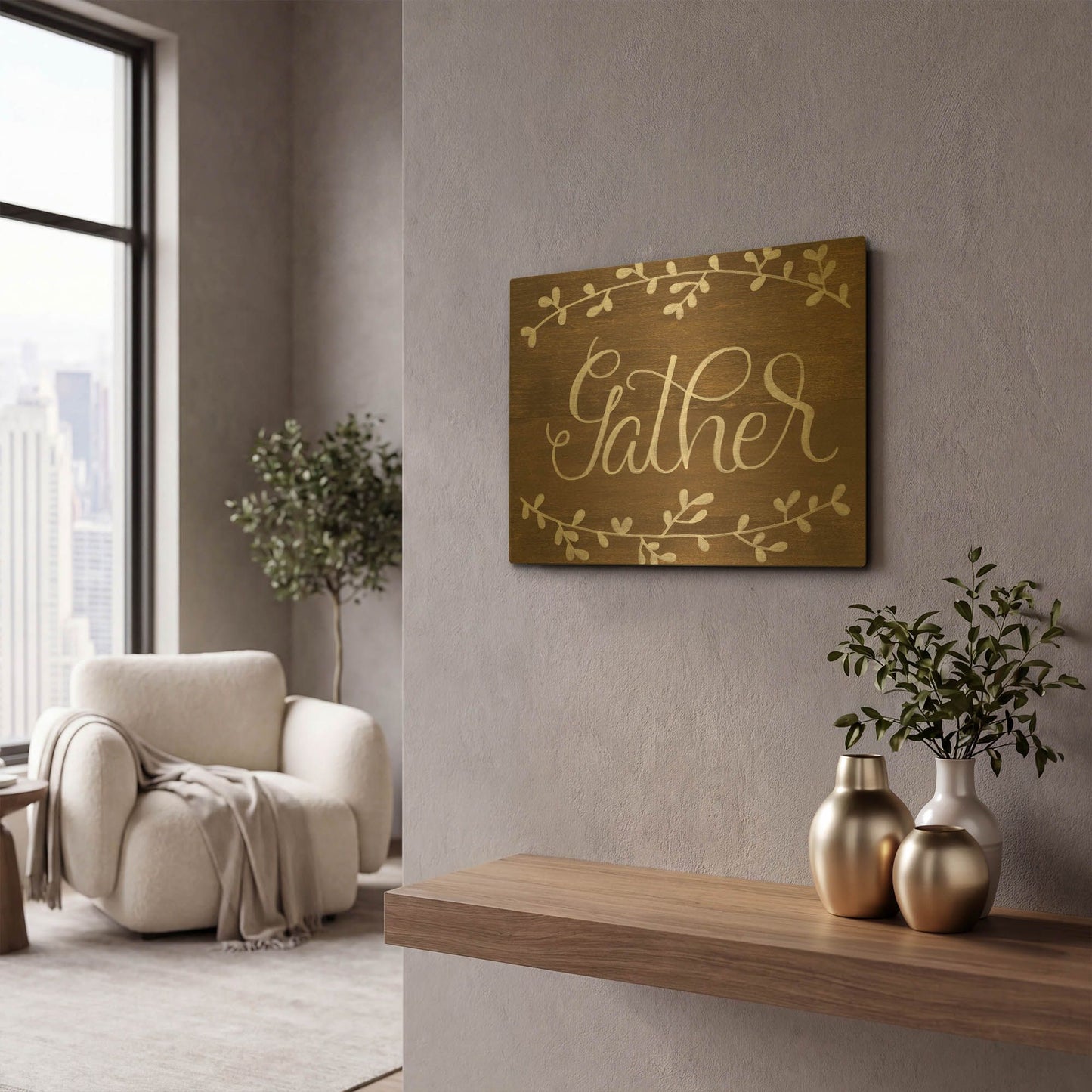 'Gather Leaf' By Fearfully Made Gold Metal Wall Art