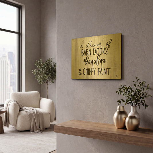 'Farmhouse Dreams' By Fearfully Made Gold Metal Wall Art