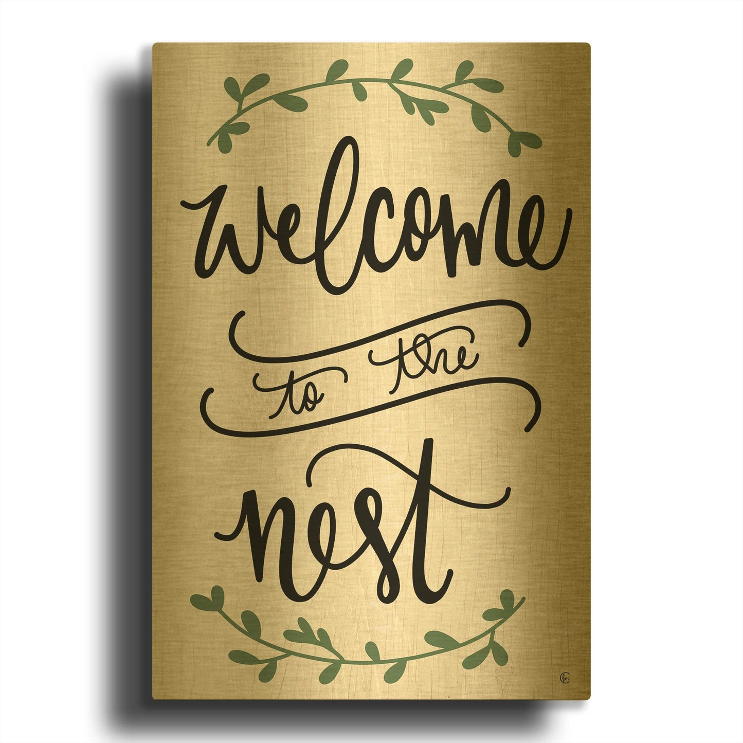'Welcome to the Nest' By Fearfully Made Gold Metal Wall Art