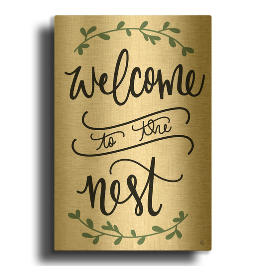 'Welcome to the Nest' By Fearfully Made Gold Metal Wall Art