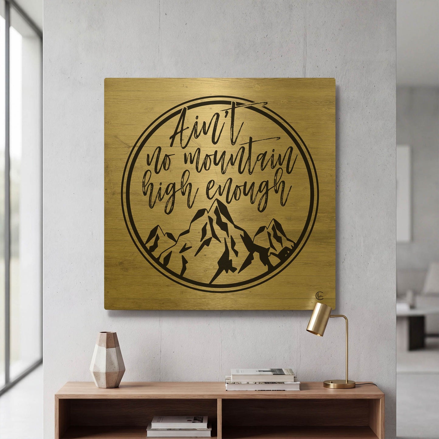 'High Enough' By Fearfully Made Gold Metal Wall Art