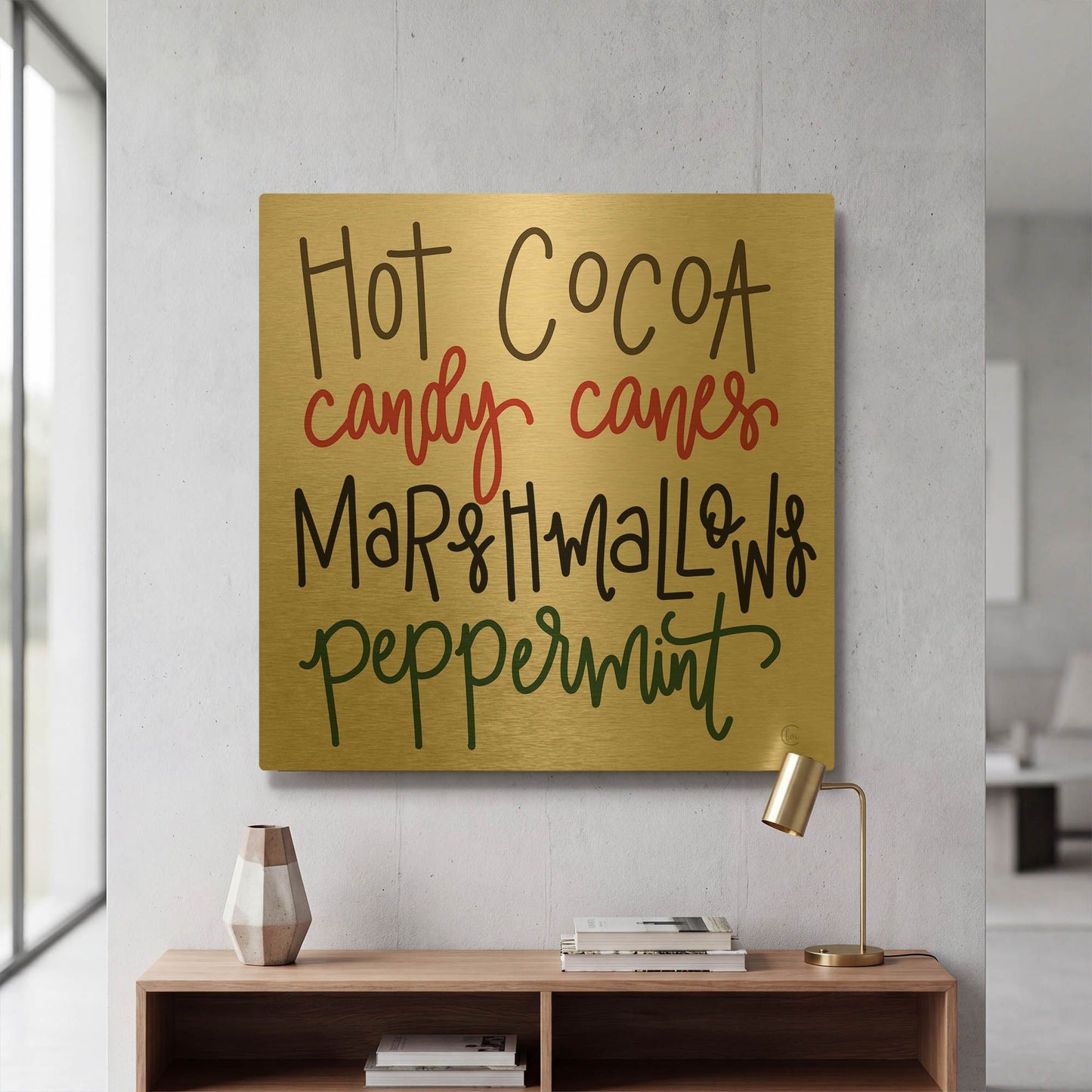 'Christmas Candy' By Fearfully Made Gold Metal Wall Art