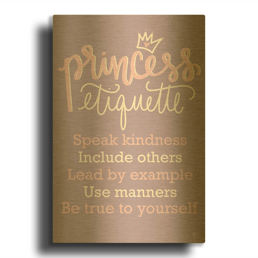 'Princess Etiquette' By Fearfully Made Gold Metal Wall Art