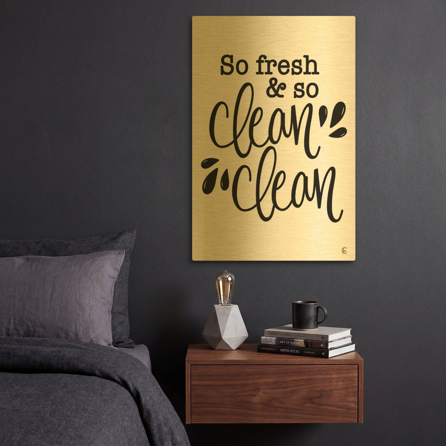 'So Clean Clean' By Fearfully Made Gold Metal Wall Art