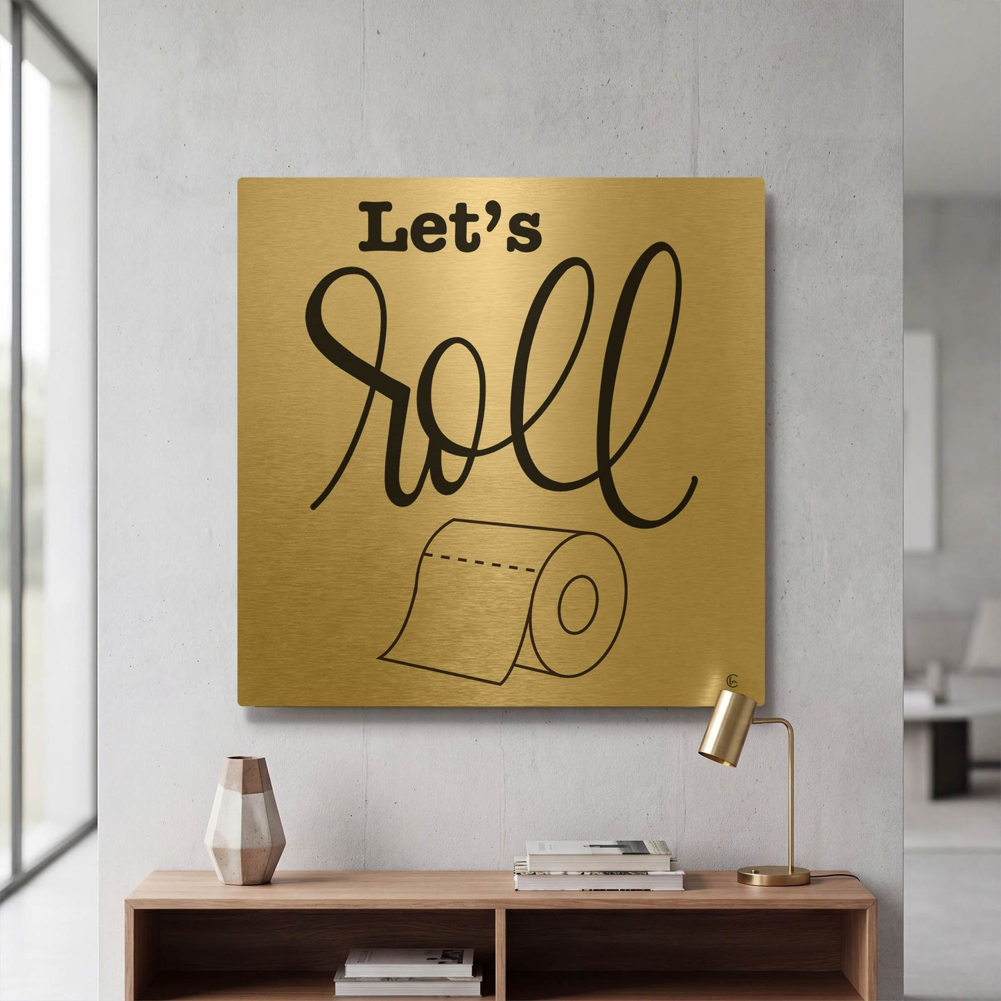 'Let' By Fearfully Made Gold Metal Wall Art