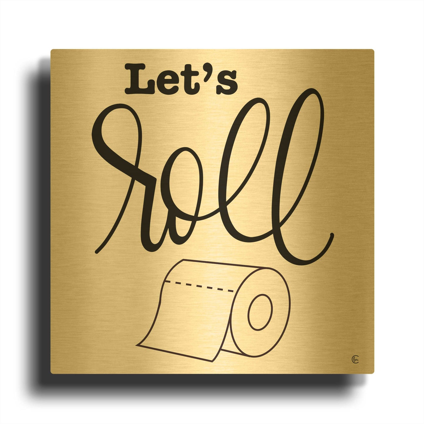 'Let' By Fearfully Made Gold Metal Wall Art
