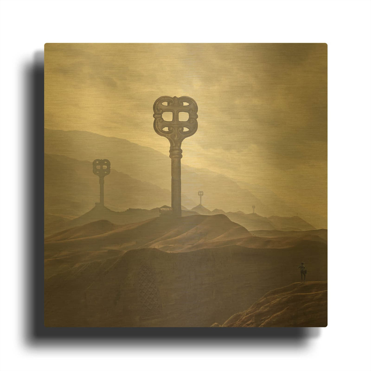 'Land of Keys' By Dariusz Klimczak Gold Metal Wall Art