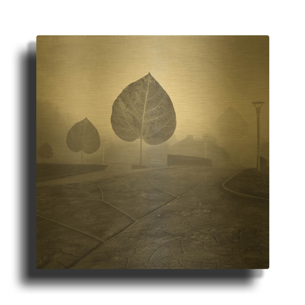 'Leave Alley' By Dariusz Klimczak Gold Metal Wall Art