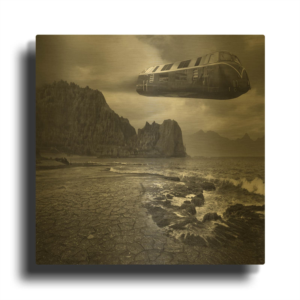 'Loco Motion' By Dariusz Klimczak Gold Metal Wall Art