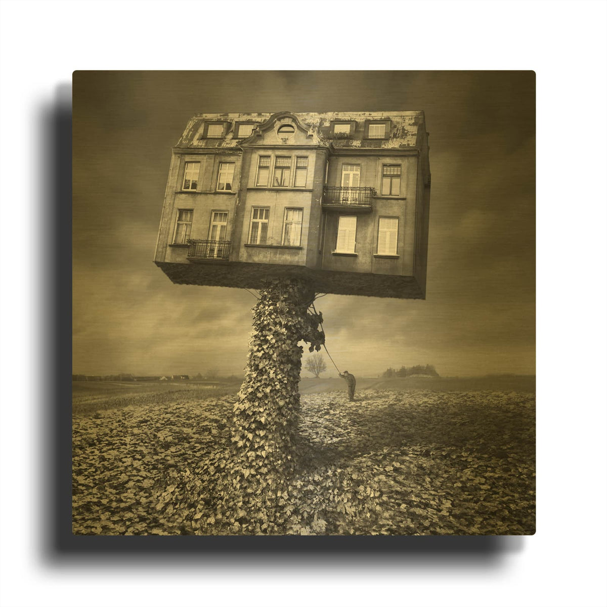 'Mad Architect' By Dariusz Klimczak Gold Metal Wall Art