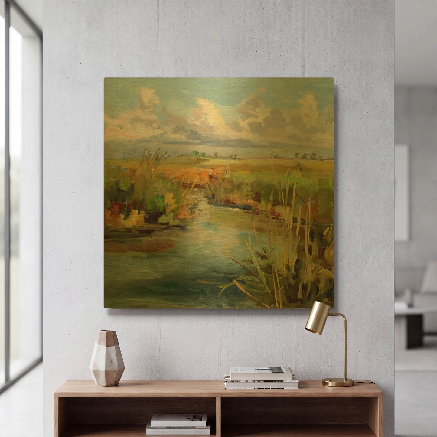'Afternoon Skies' By Carol Hallock Gold Metal Wall Art