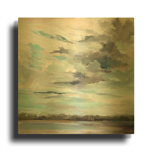 'Cloudy Days Don' By Carol Hallock Gold Metal Wall Art