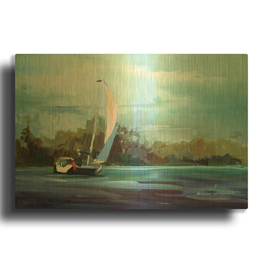 'Sailboat' By Carol Hallock Gold Metal Wall Art