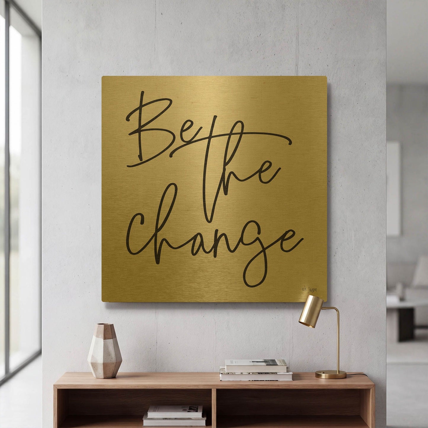 'Be the Change' By Jaxn Blvd Gold Metal Wall Art