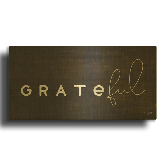 'Grateful' By Jaxn Blvd Gold Metal Wall Art