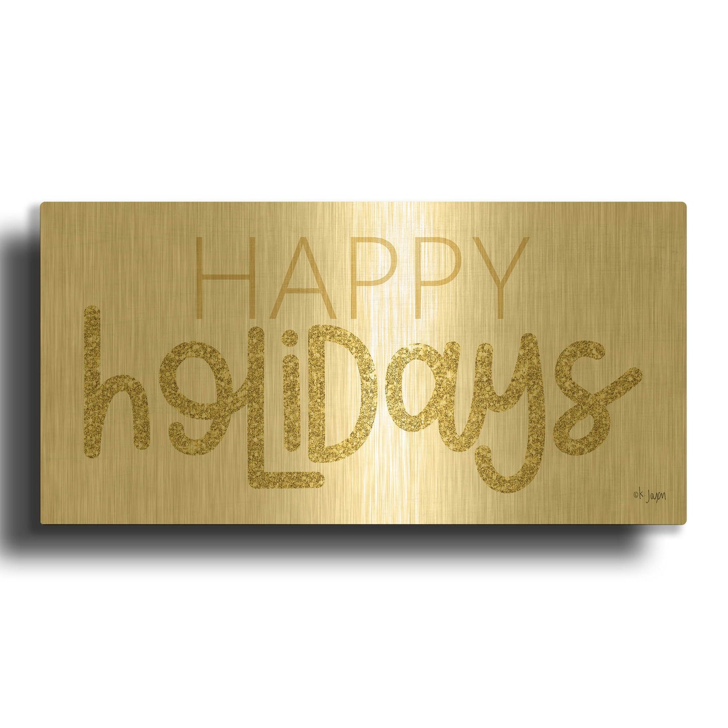 'Happy Holidays' By Jaxn Blvd Gold Metal Wall Art