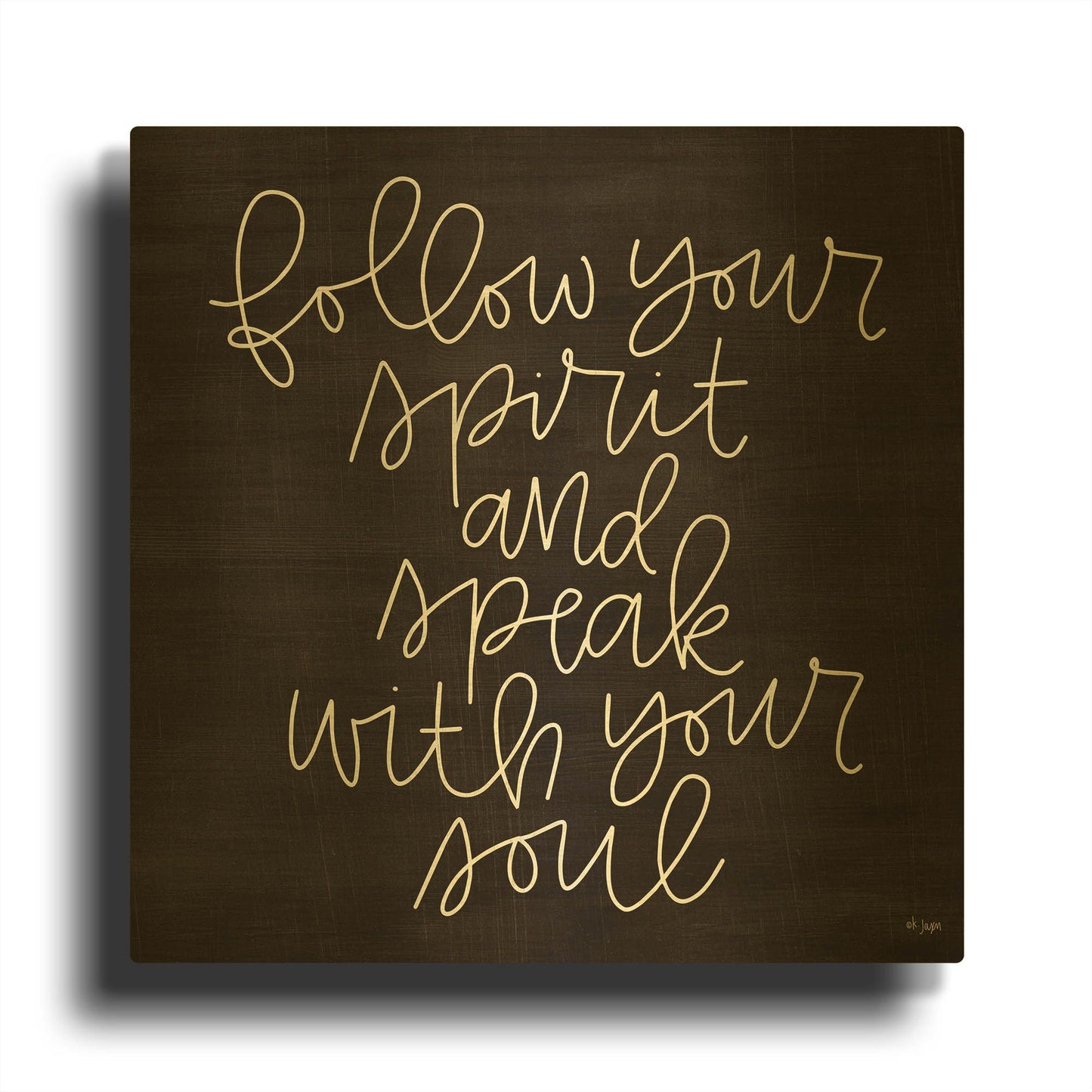 'Follow Your Spirit' By Jaxn Blvd Gold Metal Wall Art