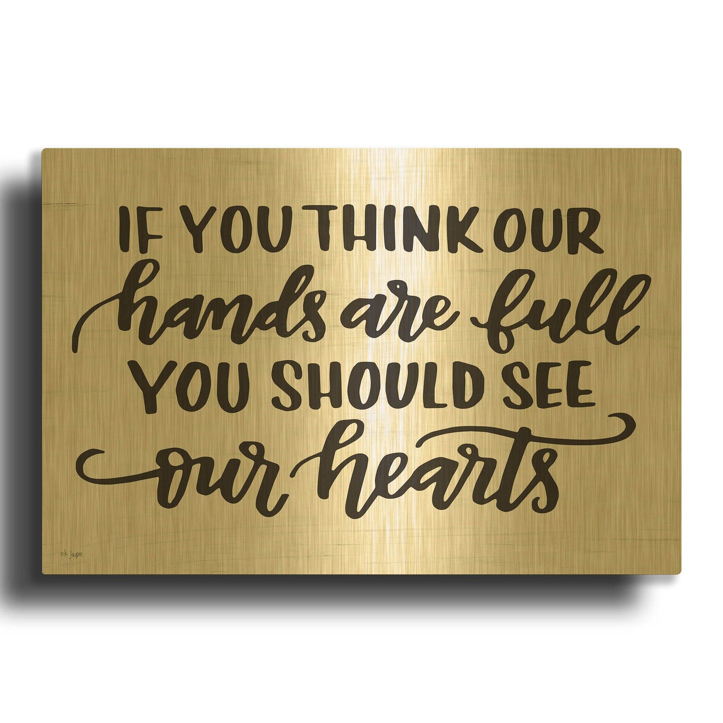 'Our Hearts' By Jaxn Blvd Gold Metal Wall Art