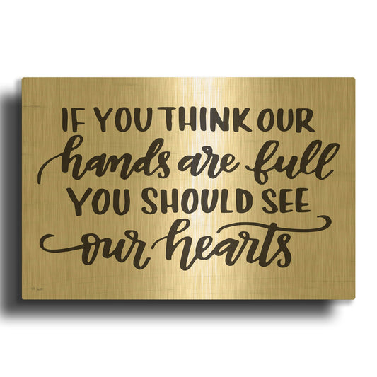 'Our Hearts' By Jaxn Blvd Gold Metal Wall Art