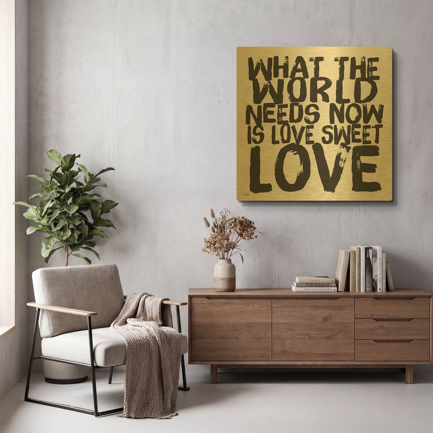 'Love Sweet Love' By Jaxn Blvd Gold Metal Wall Art