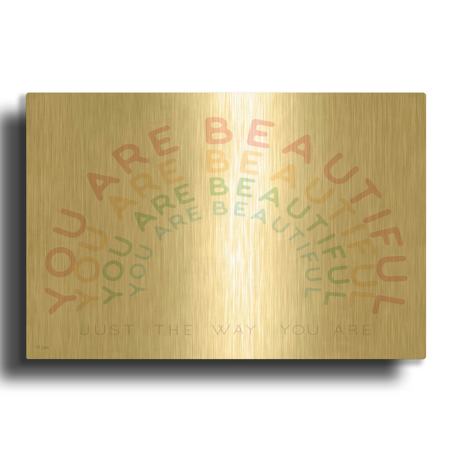 'You Are Beautiful' By Jaxn Blvd Gold Metal Wall Art