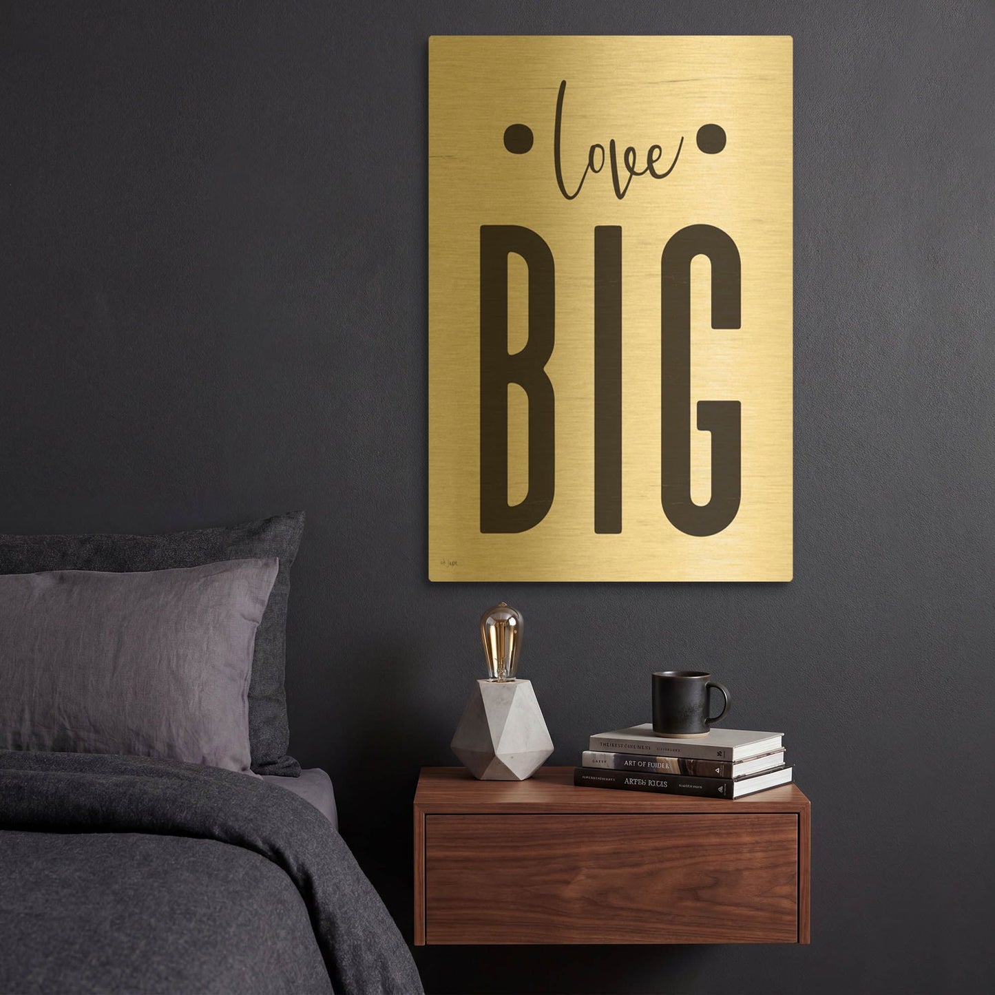 'Love Big' By Jaxn Blvd Gold Metal Wall Art