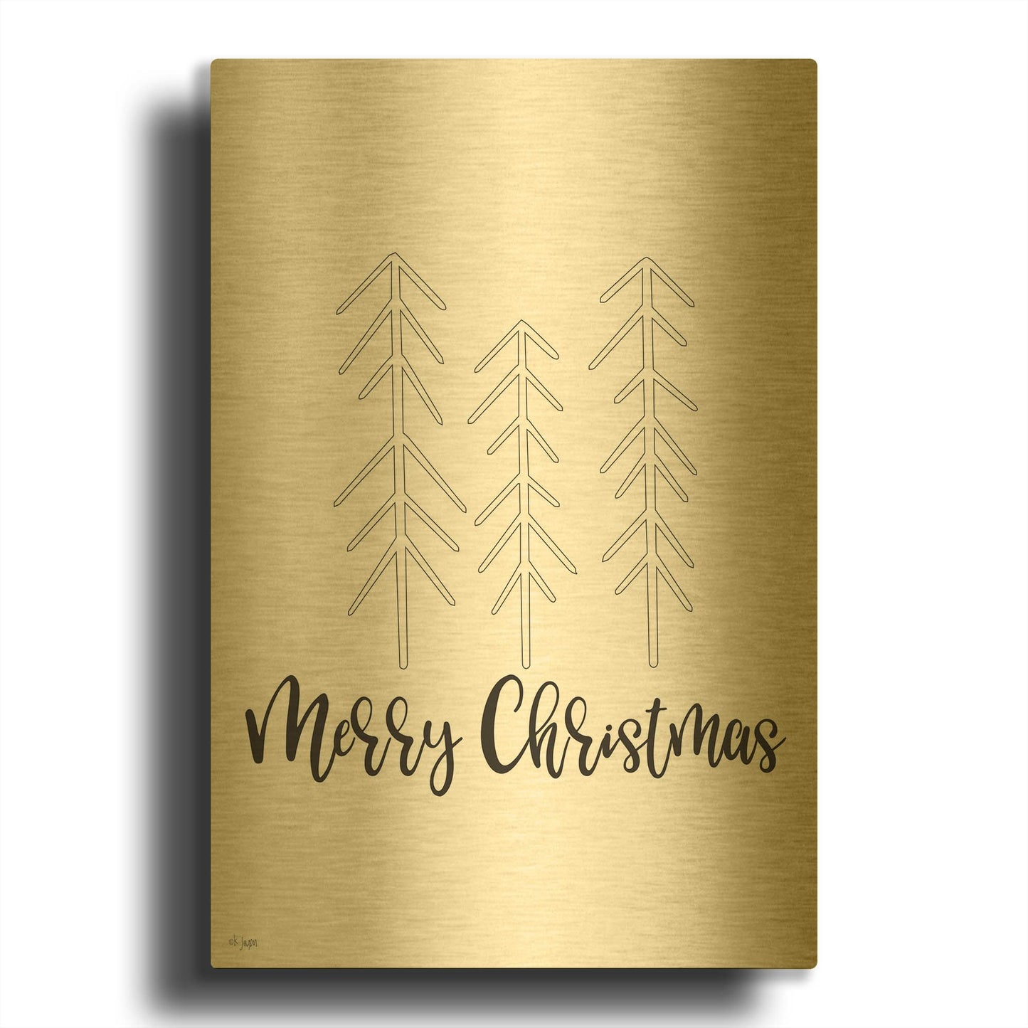 'Merry Christmas' By Jaxn Blvd Gold Metal Wall Art
