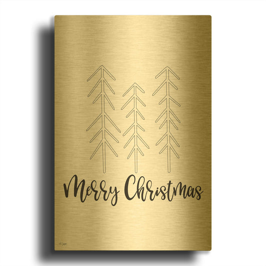'Merry Christmas' By Jaxn Blvd Gold Metal Wall Art